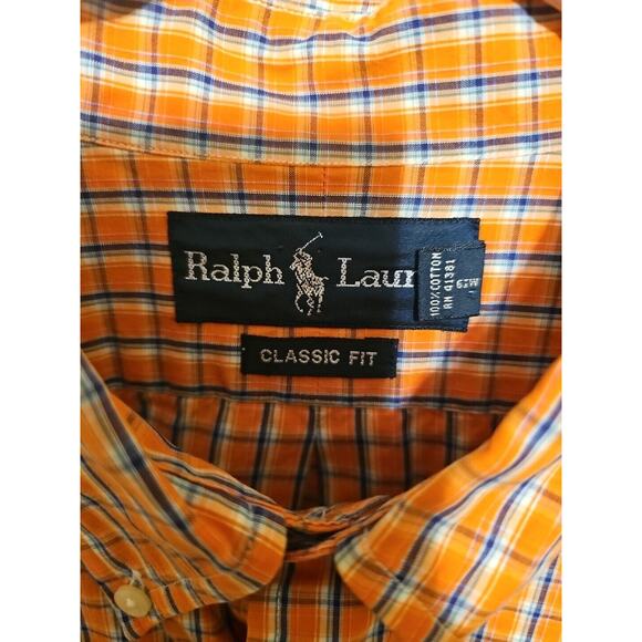 Ralph Lauren Men's CASUAL Classic FIT Button Down PLAID, Cotton Shirt Size Large - Picture 3 of 8